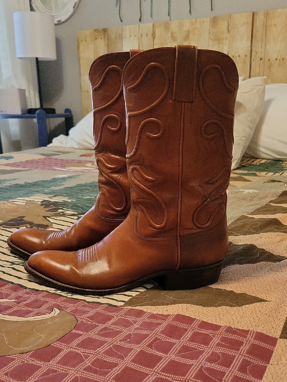 Vintage Handmade in Texas at Palace Boot Shop in Houston TX  Tan Leather